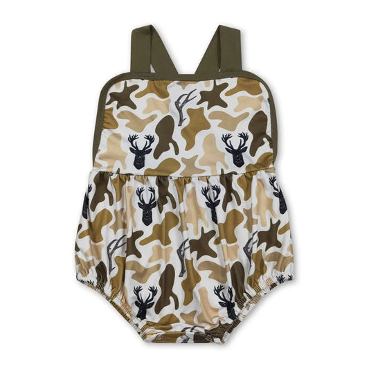 Deer Camo Baby Boy Summer Romper Cotton Polyester Blend