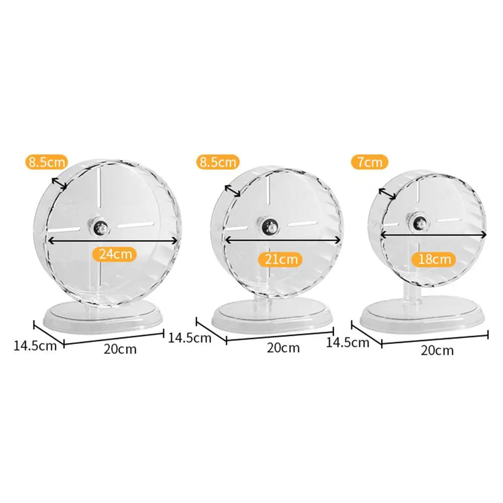 Hamster Silent Running Wheel With Transparent Wide Bearing Design