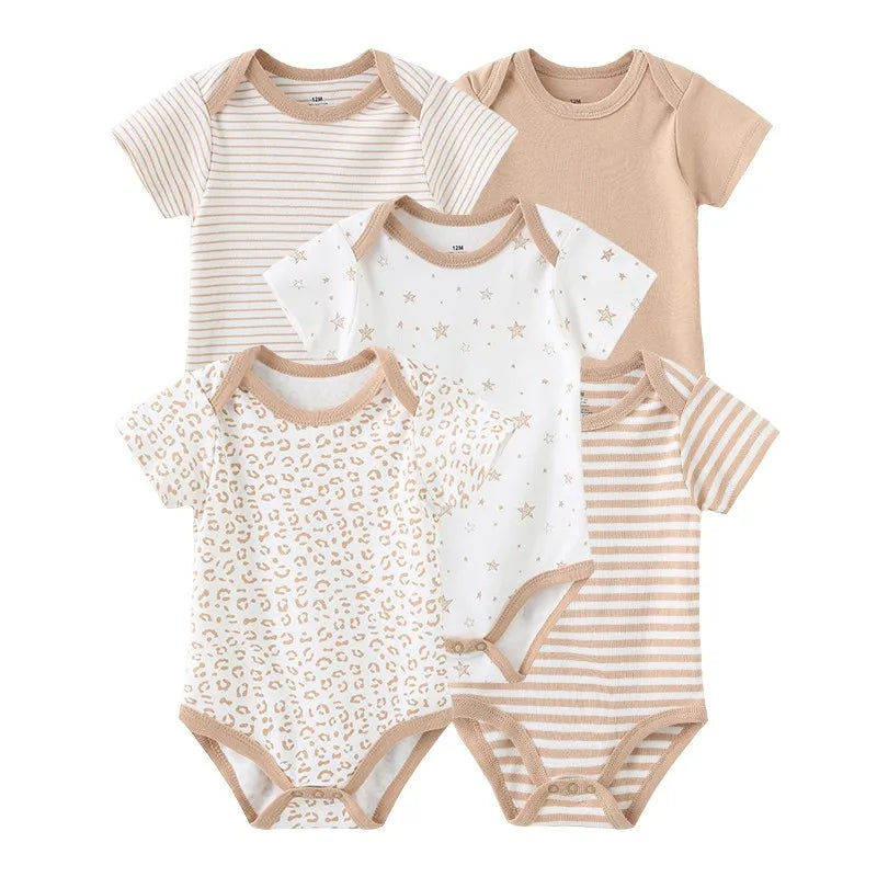 Kiddiezoom Cartoon Cotton Baby Jumpsuit Unisex Summer Outfit For Newborns