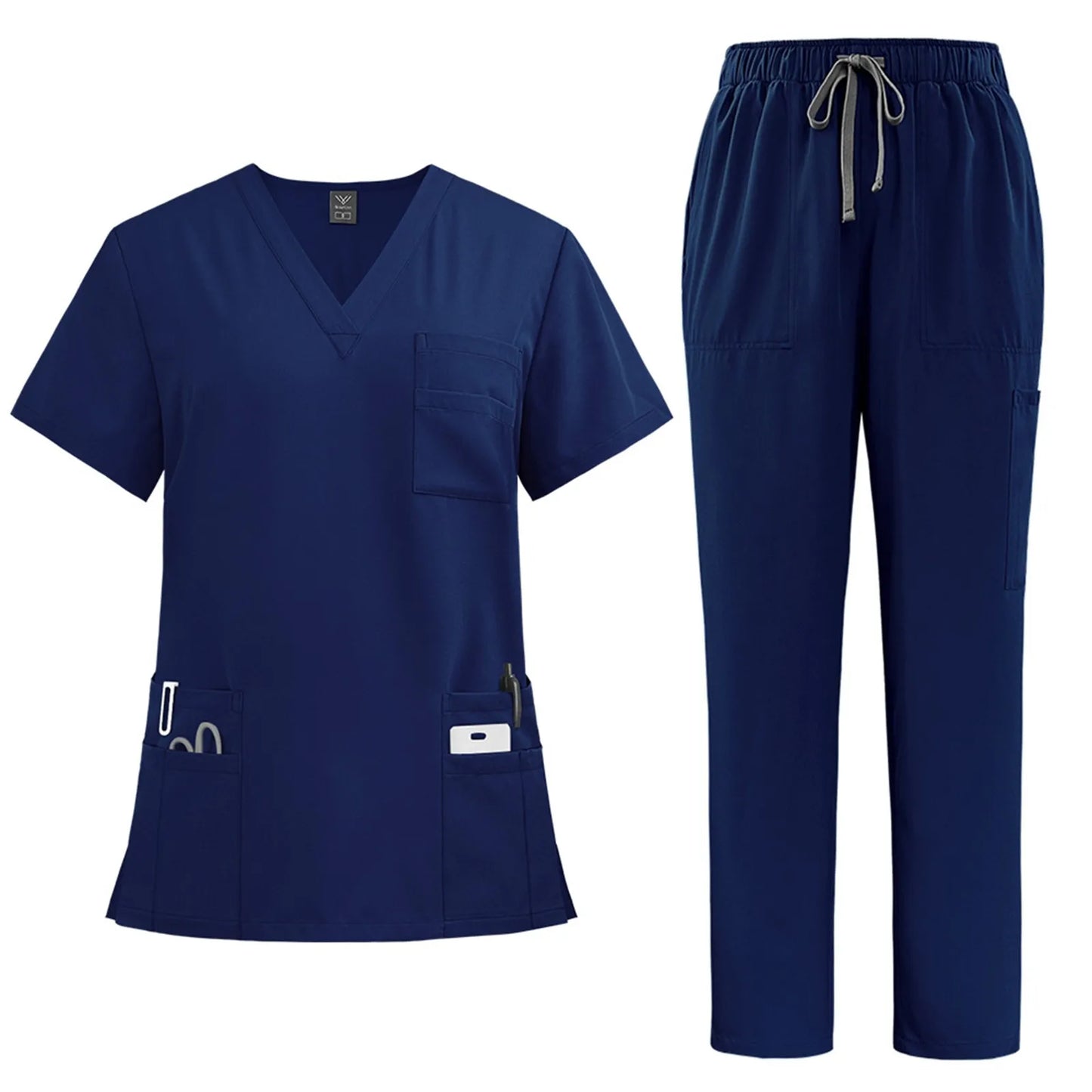 Eillysevens Women's Quick Dry Nurse Uniform Set V Neck