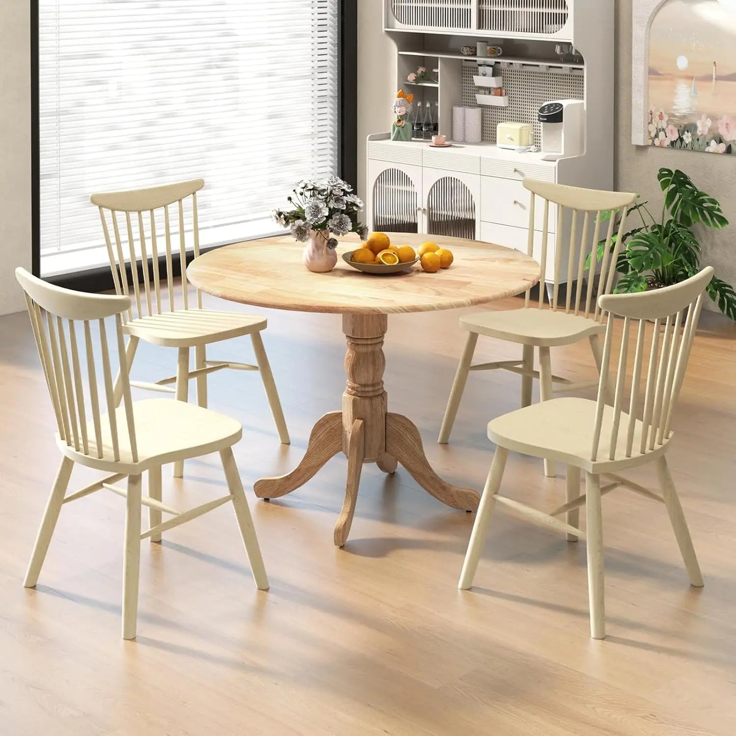 BIANXIANG Dining Table With Trestle Legs