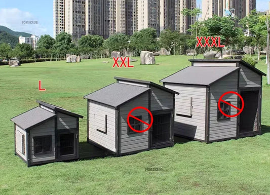 Double-top Room Dog Kennels Outdoor Anti-corrosion Solid Wood Dog House Kennel Rain-proof Dog Cage Villa Oversized Pet House EE