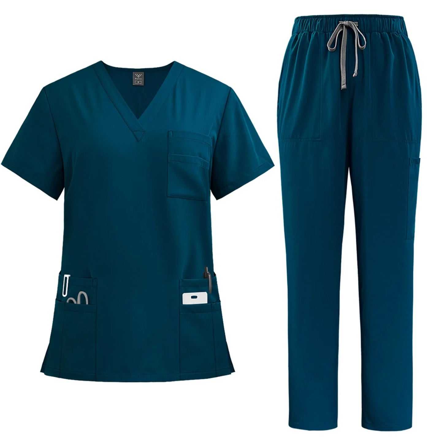 Eillysevens Women's Quick Dry Nurse Uniform Set V Neck