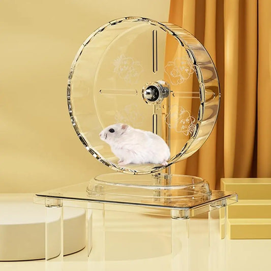 Hamster Silent Running Wheel With Transparent Wide Bearing Design