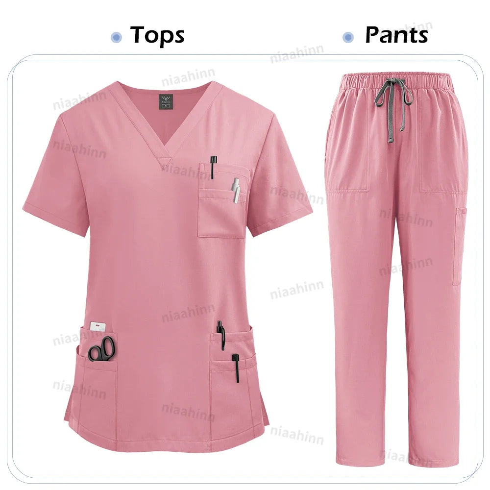 Medical Scrubs Set for Women Unisex Nurse Uniforms