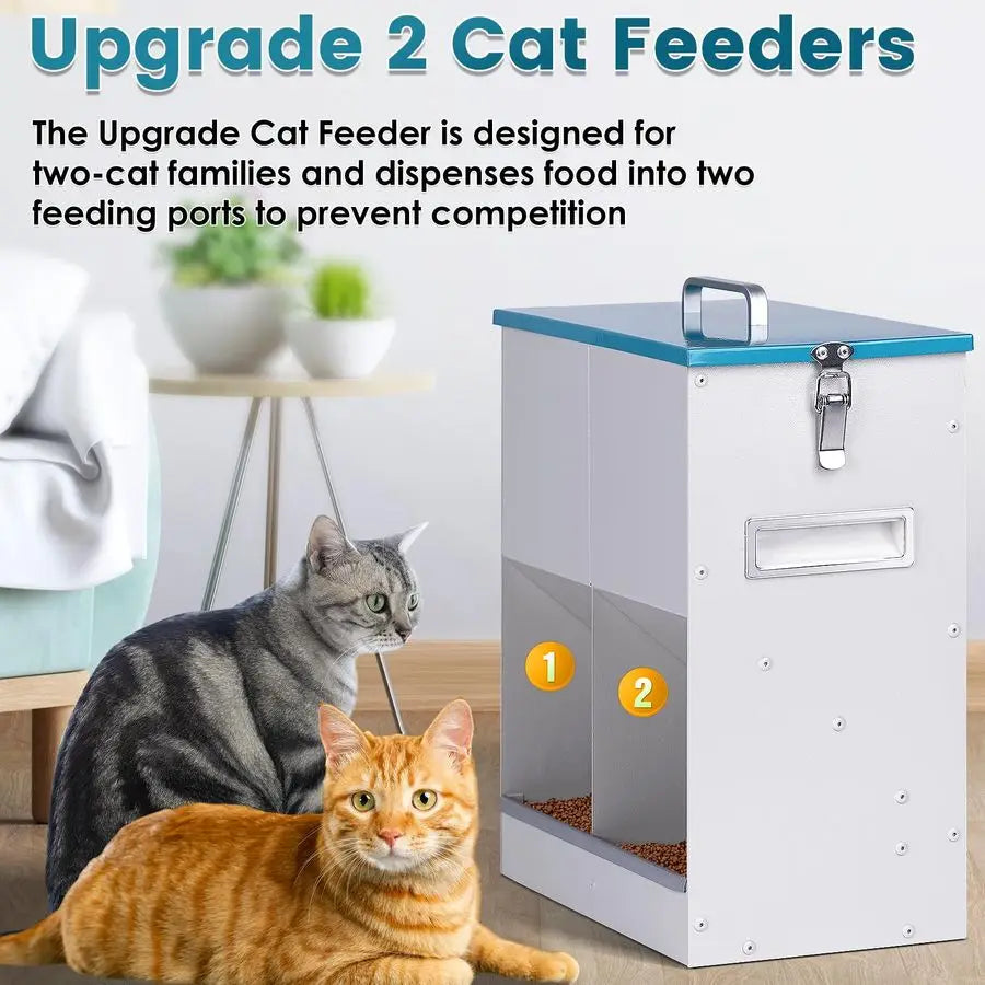 Automatic Cat Feeder With Large Capacity For Two Cats