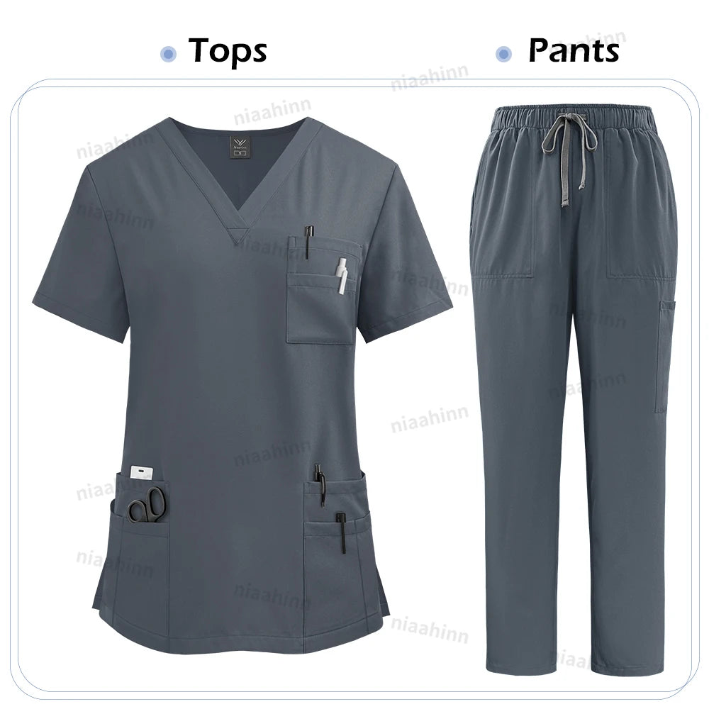 Medical Scrubs Set for Women Unisex Nurse Uniforms