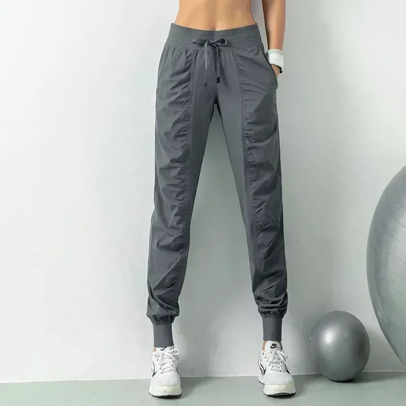Macroupta Womens Quick Dry Drawstring Joggers With Side Pockets