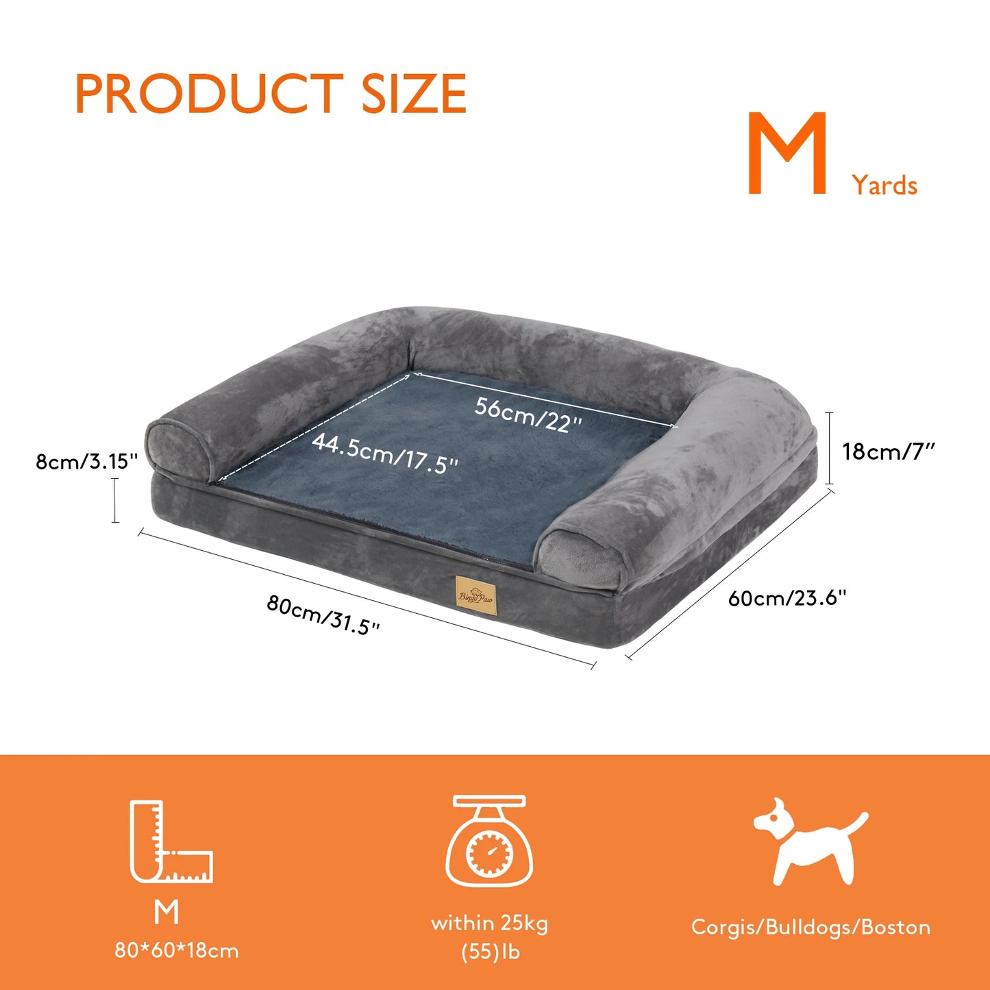 BINGOPAW Extra Large Orthopedic Dog Bed With Removable Cover