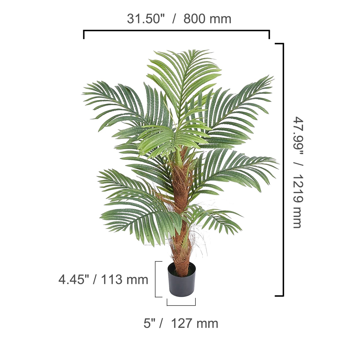 SucceBuy Artificial Palm Tree Faux Plant With Anti Tip Protection