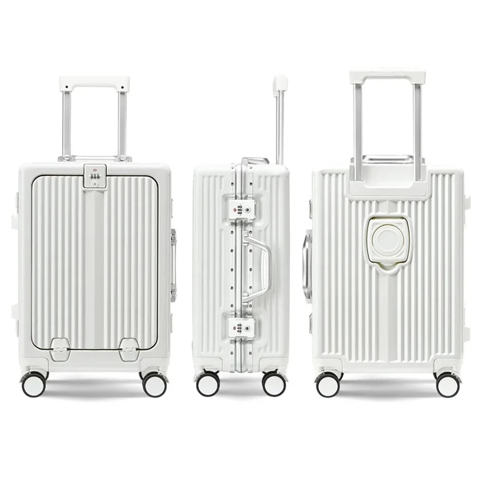 Aluminum Rolling Cabin Luggage With Spinner Wheels And TSA Lock