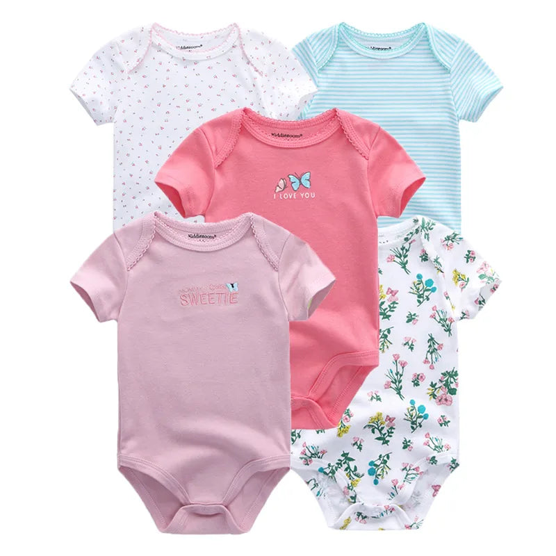 Kiddiezoom Cartoon Cotton Baby Jumpsuit Unisex Summer Outfit For Newborns