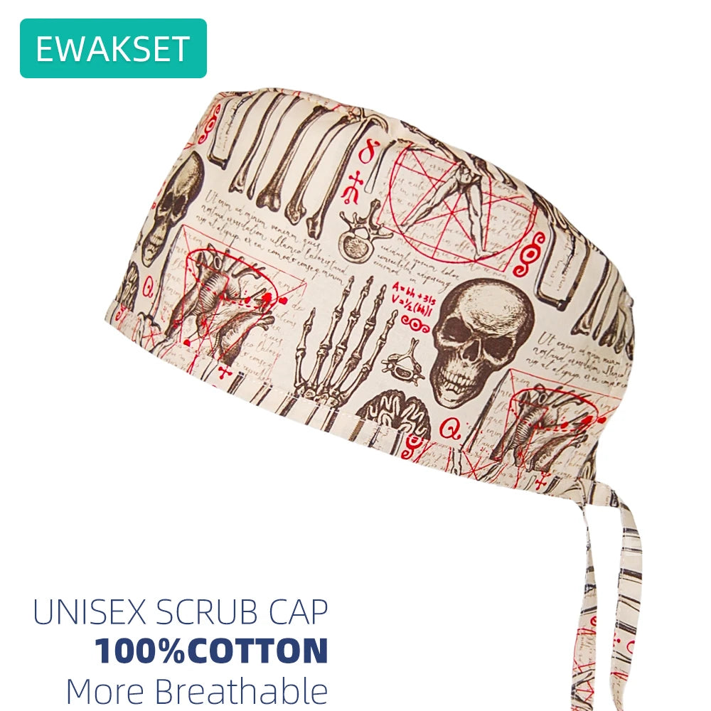 Woman man Hospital orthopedics Scrub Cap 100%cotton breathable operating surgical hat medical nurse doctor working surgeon caps