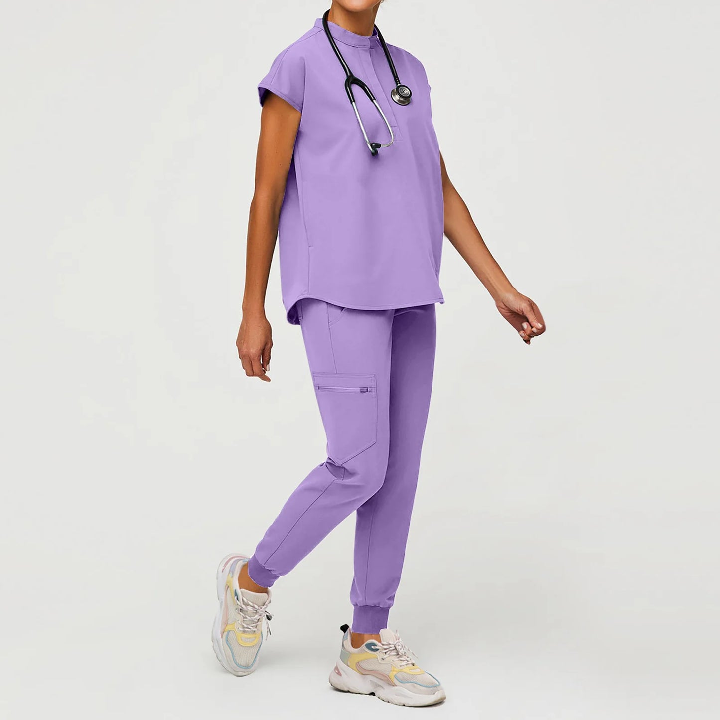 Medical Scrubs Set for Men Breathable Top and Pants