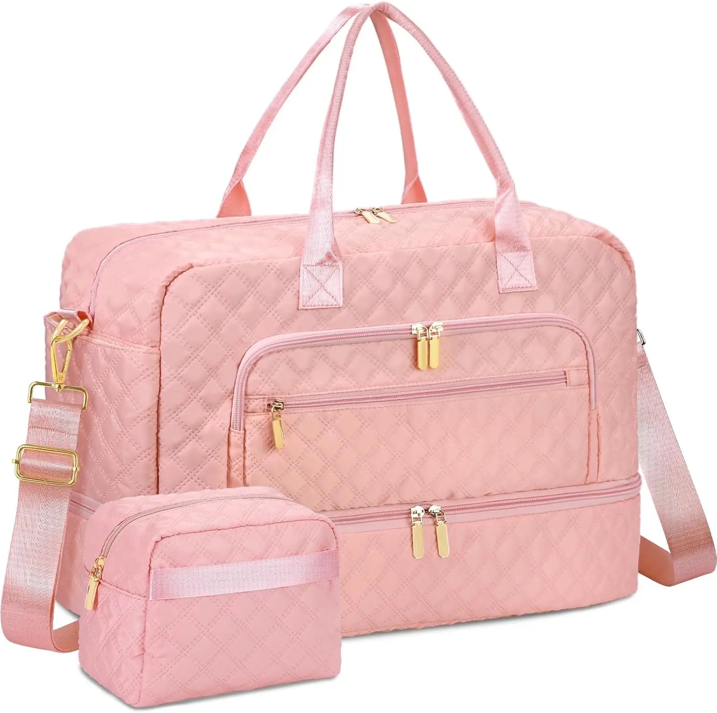 Travel Duffle Bag For Women With Toiletry And Shoe Compartments