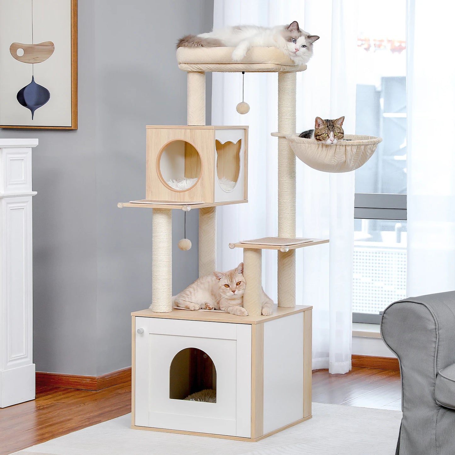 PAWZ Ro Multi Level Cat Tree With Scratching Posts Condo