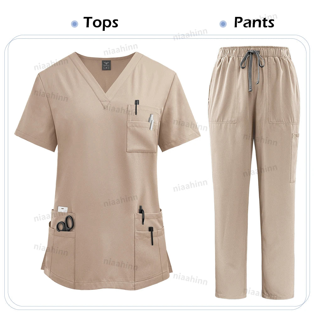 Medical Scrubs Set for Women Unisex Nurse Uniforms