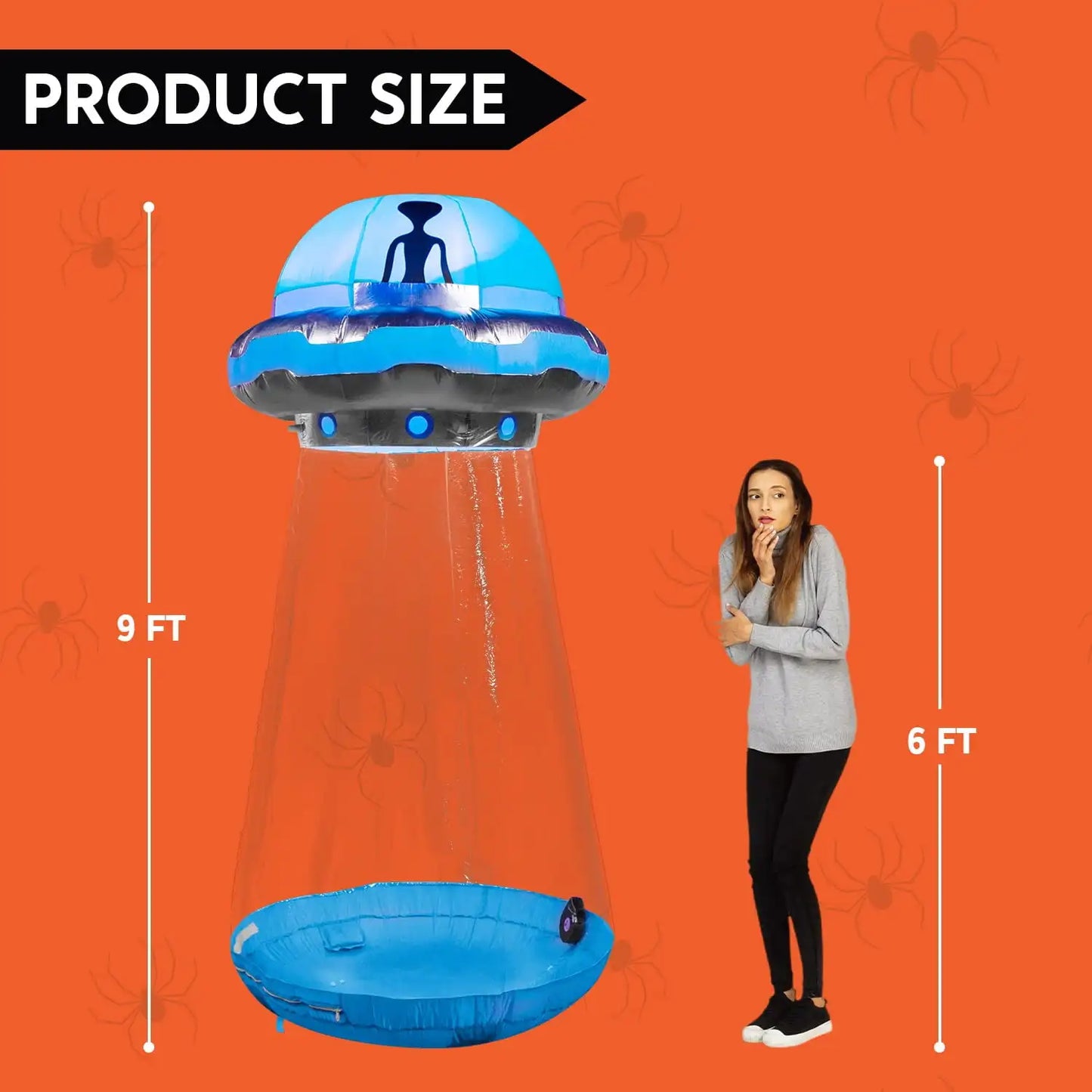 Joyfy Halloween Inflatable UFO Yard Decoration With Built In LEDs