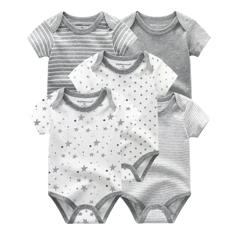 Kiddiezoom Cartoon Cotton Baby Jumpsuit Unisex Summer Outfit For Newborns