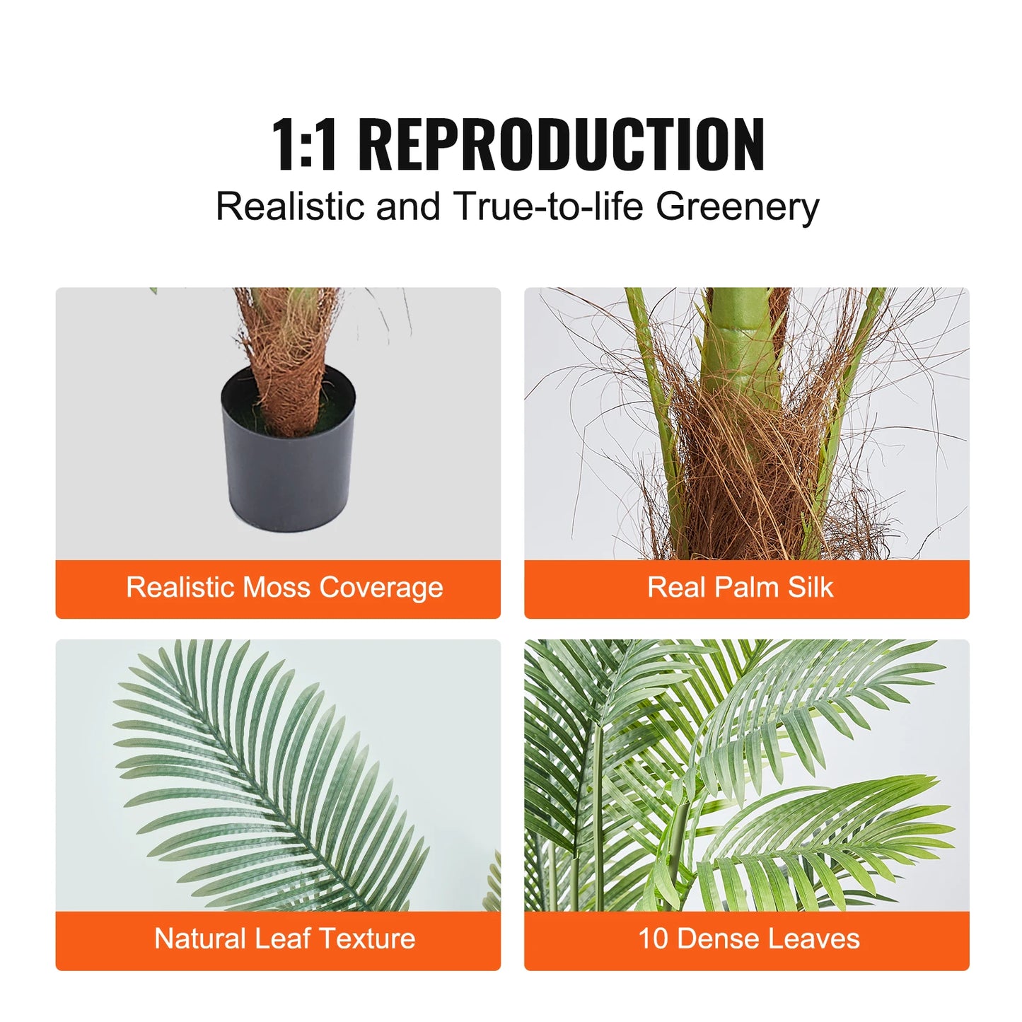 SucceBuy Artificial Palm Tree Faux Plant With Anti Tip Protection
