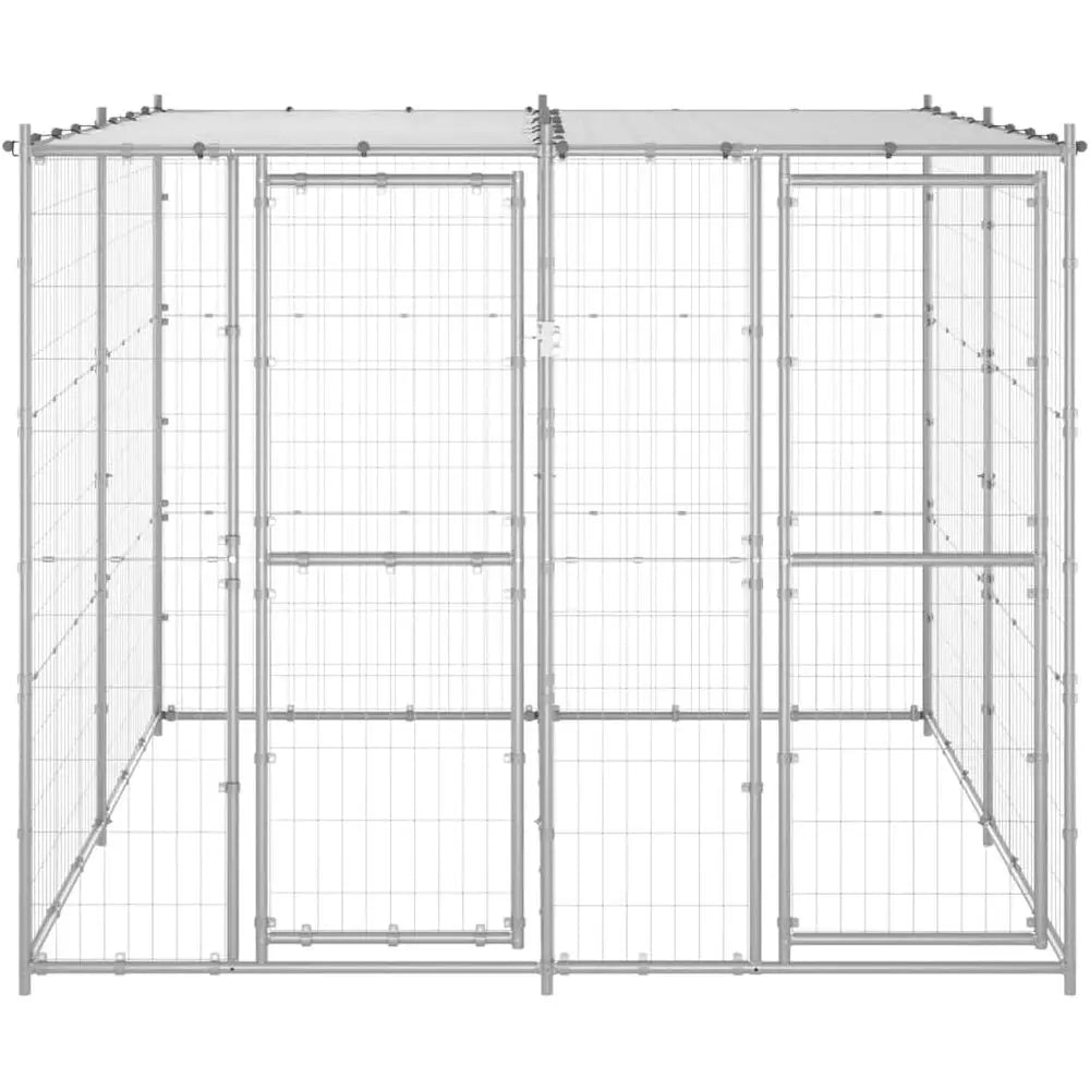 Sturdy Outdoor Metal Dog Crate With Lockable Roof