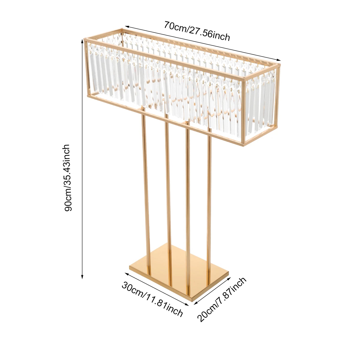 Iron Frame Crystal Flower Stand for Wedding Centerpieces and Events