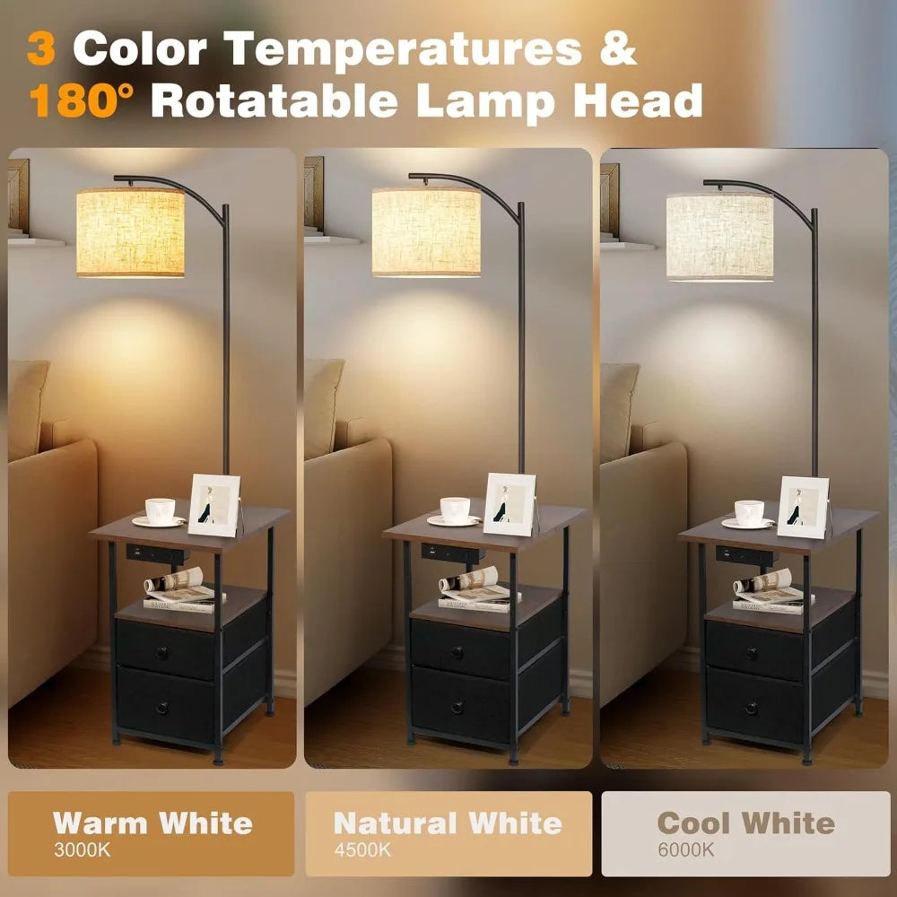Floor Lamp Table Two Drawers Reading Lamp Three Temperature Settings
