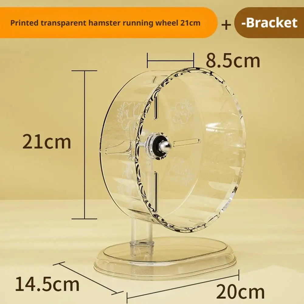 Hamster Silent Running Wheel With Transparent Wide Bearing Design