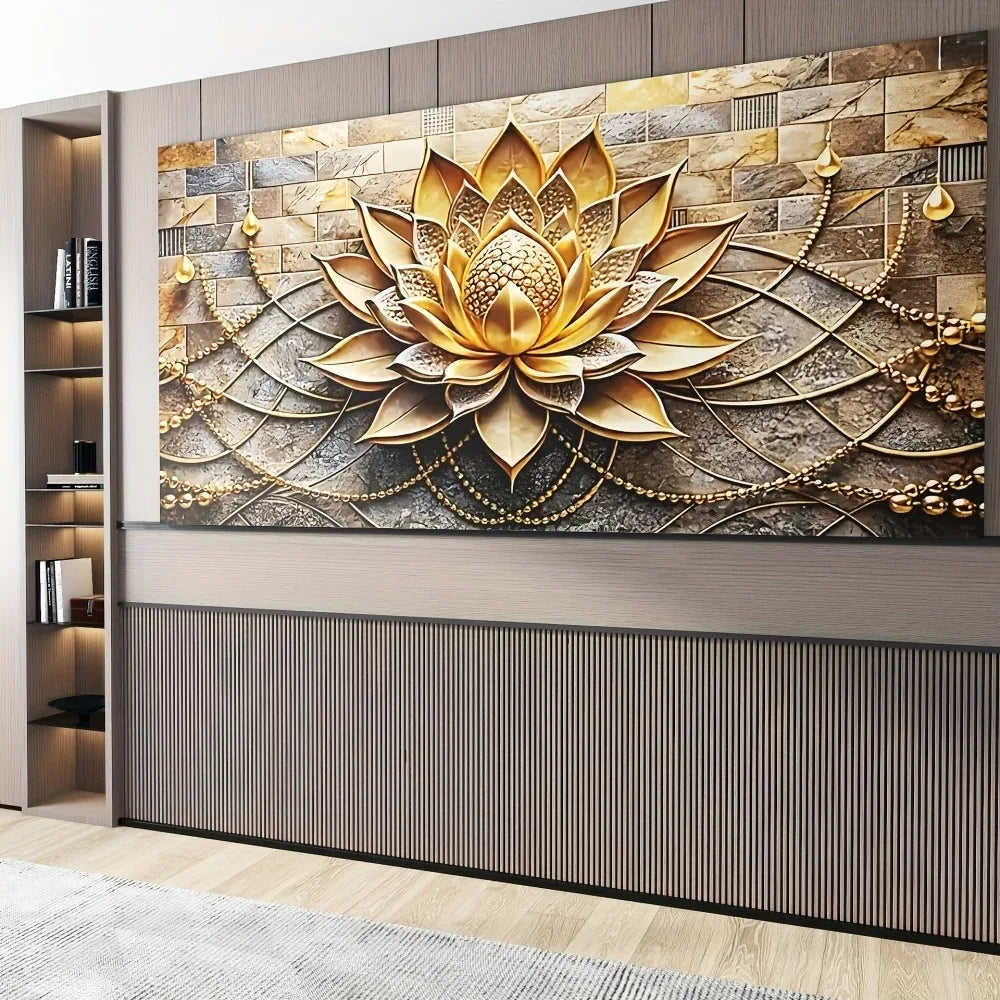 Modern Abstract Floral Canvas Art On Solid Pine Wood