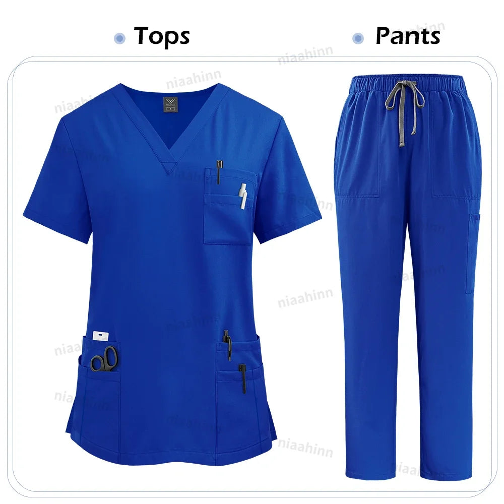 Medical Scrubs Set for Women Unisex Nurse Uniforms