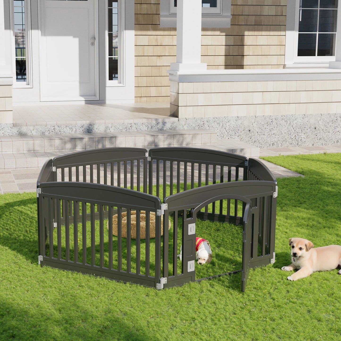 JHK Plastic Dog Playpen Portable Indoor Outdoor Expandable for Pets