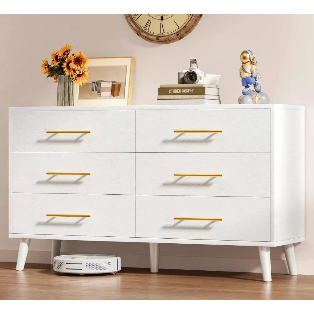 Chengwei Six-Drawer Dresser Modern Wood Bedroom Storage Chest
