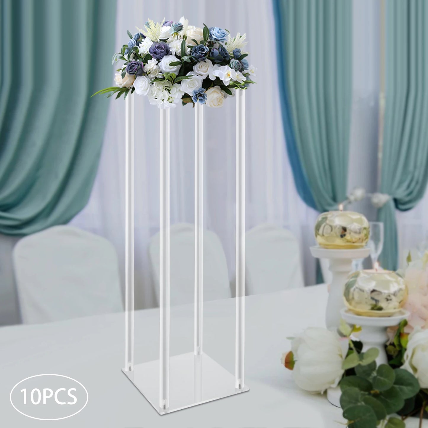 Acrylic Vase Wedding Centerpieces Set Geometric Clear Flower Stands