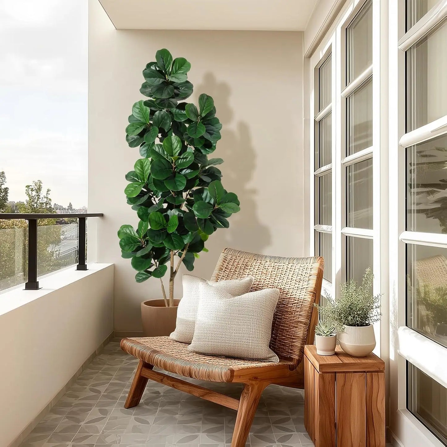 HiMISS Fiddle Leaf Fig Tree Artificial Indoor Home Decor Planter