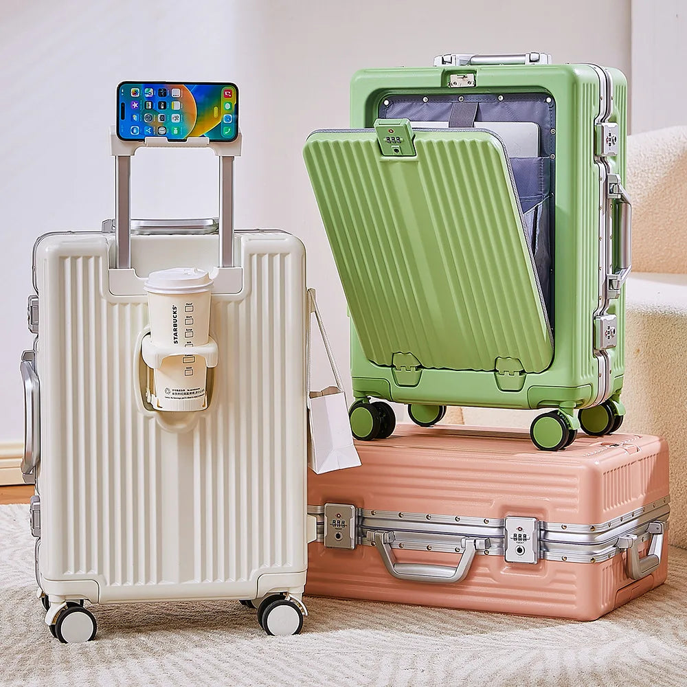 Trolley Luggage Rolling Case With Combination Lock
