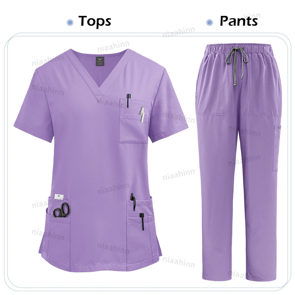 Medical Scrubs Set for Women Unisex Nurse Uniforms
