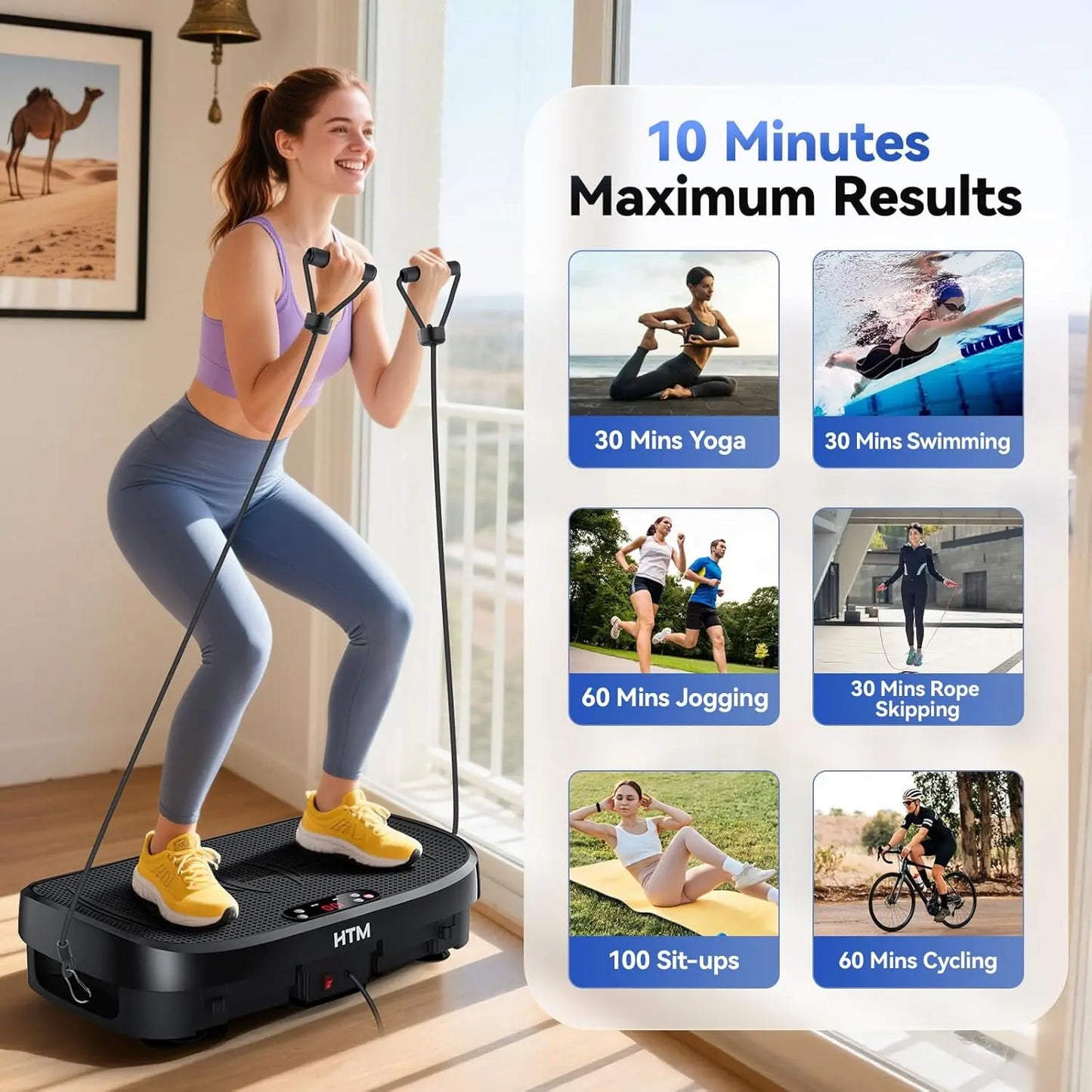 HTM Vibration Plate Fitness Multi Function Trainer For Home Gym