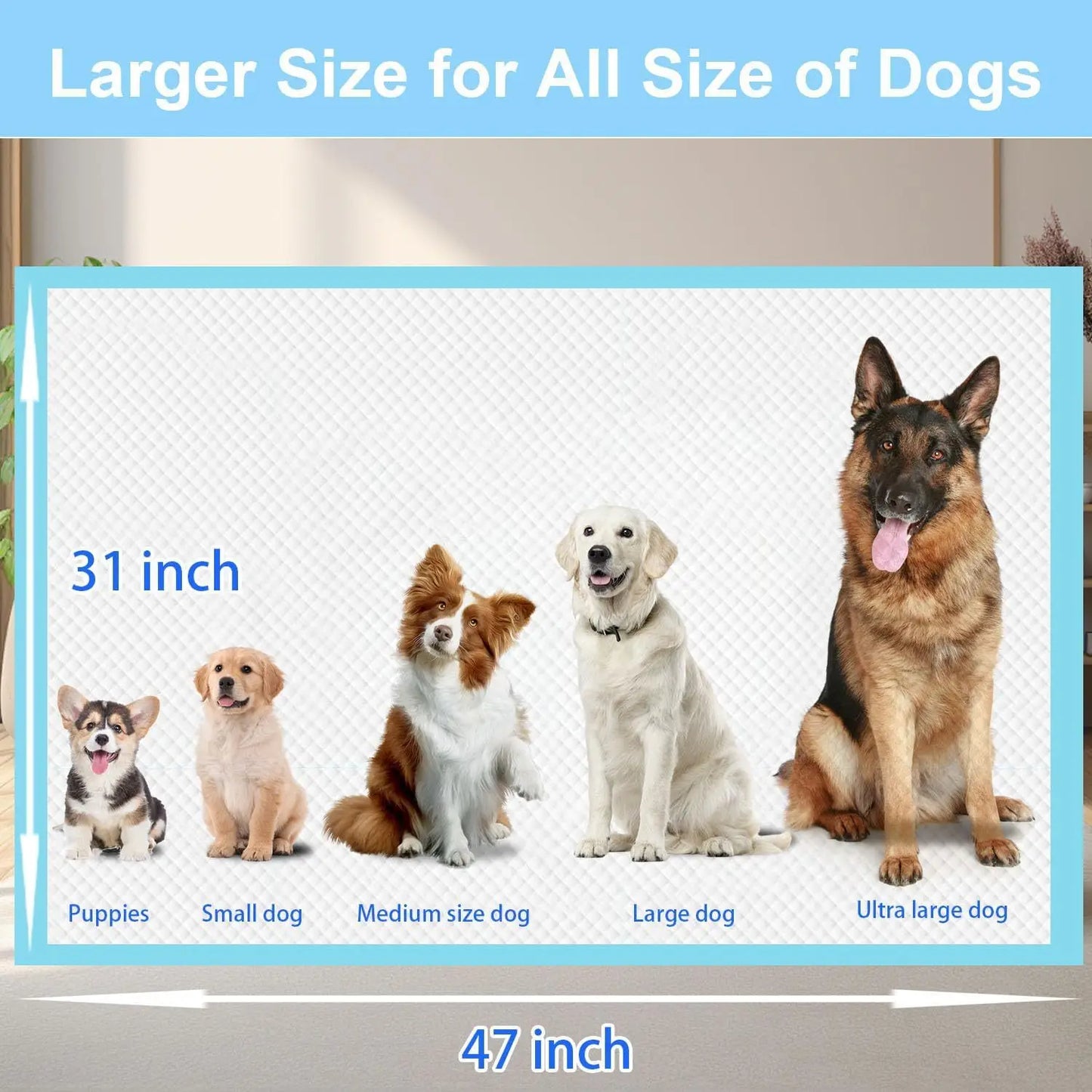 Puppy Pee Pads Leak-Proof Super Absorbent Disposable Potty Pads
