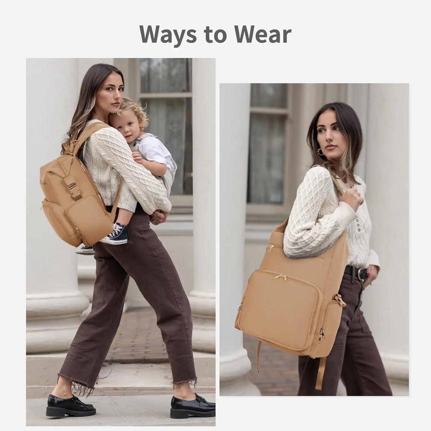 Waterproof Diaper Backpack for Newborn Travel With Insulated Pockets