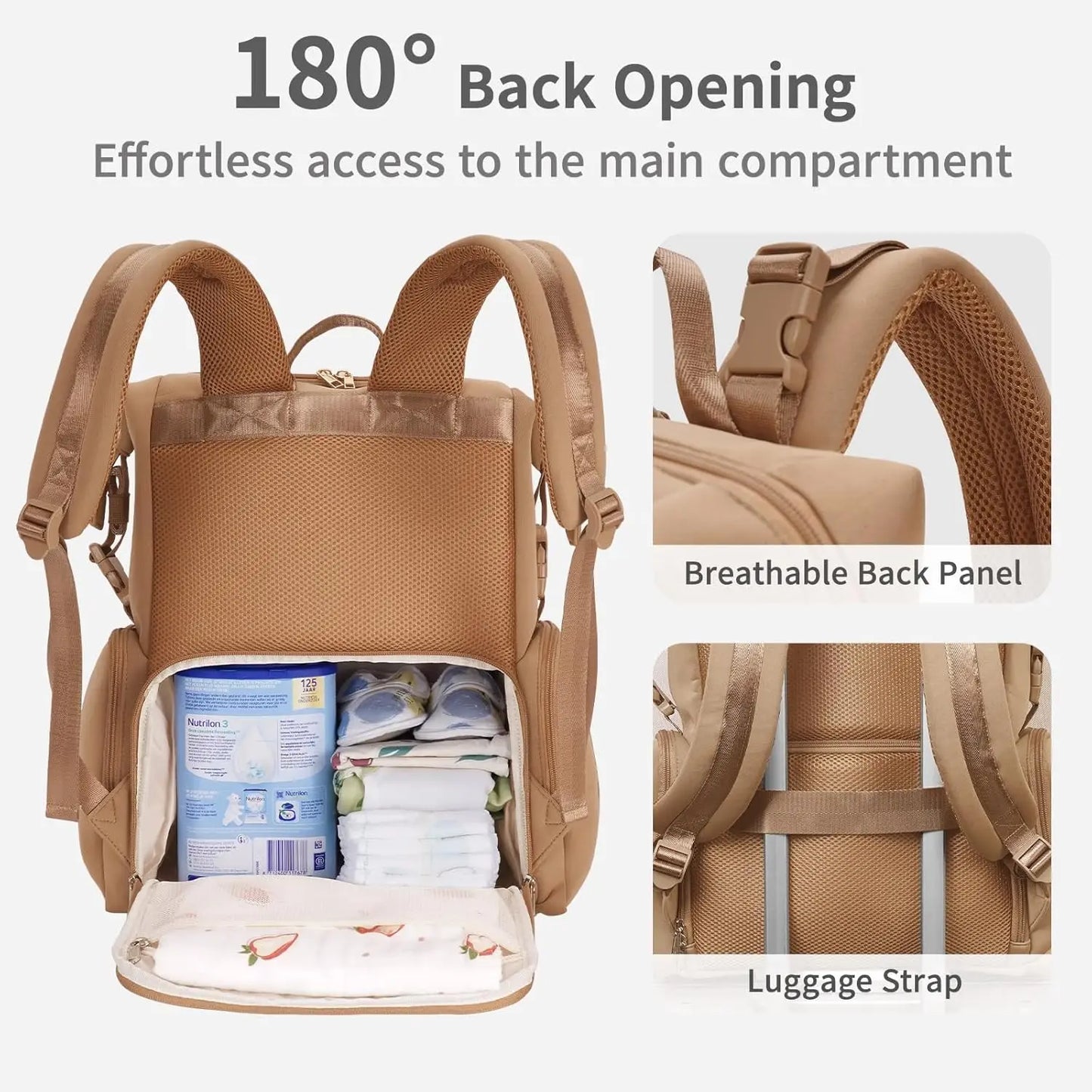 Waterproof Diaper Backpack for Newborn Travel With Insulated Pockets