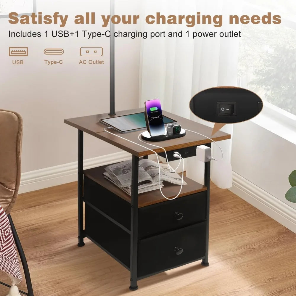 Floor Lamp Table Two Drawers Reading Lamp Three Temperature Settings