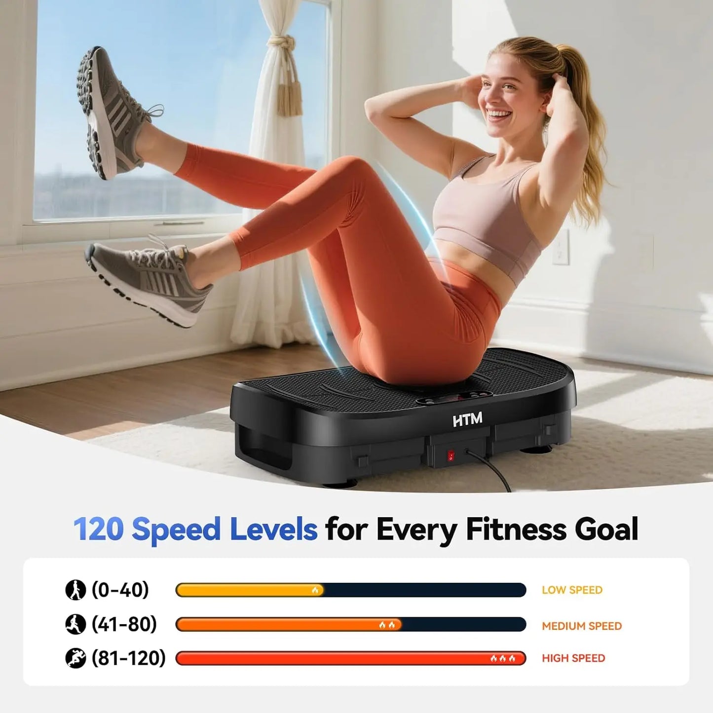 HTM Vibration Plate Fitness Multi Function Trainer For Home Gym