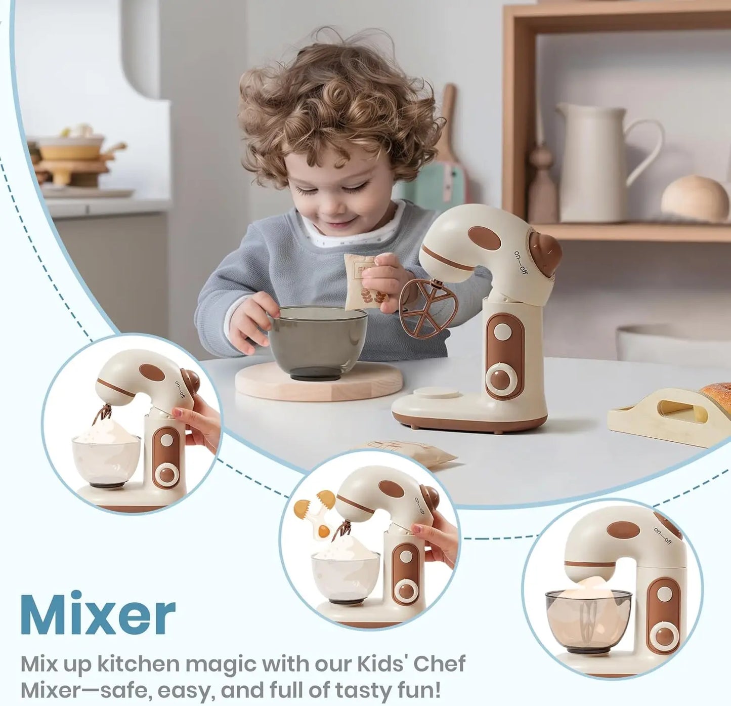 Rolife Robud Wooden Toy Kitchen Set With Toaster Mixer Blender