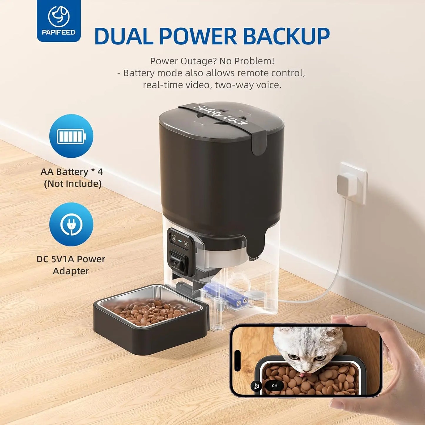 Automatic Cat Feeder With Camera And WiFi Two Way Audio