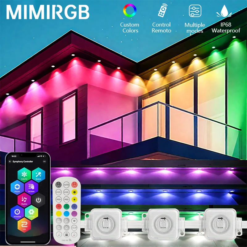MIMIRGB Outdoor LED Eaves Lights With App Control Decor