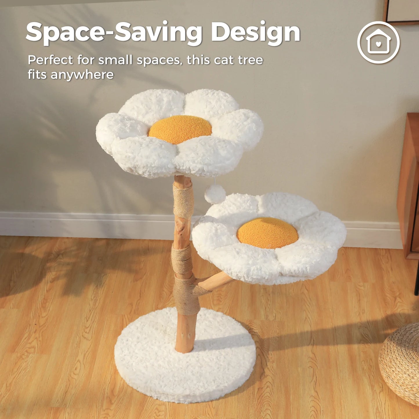 PAWZ Road Modern Cat Tree Tower With Solid Wood Scratching Posts