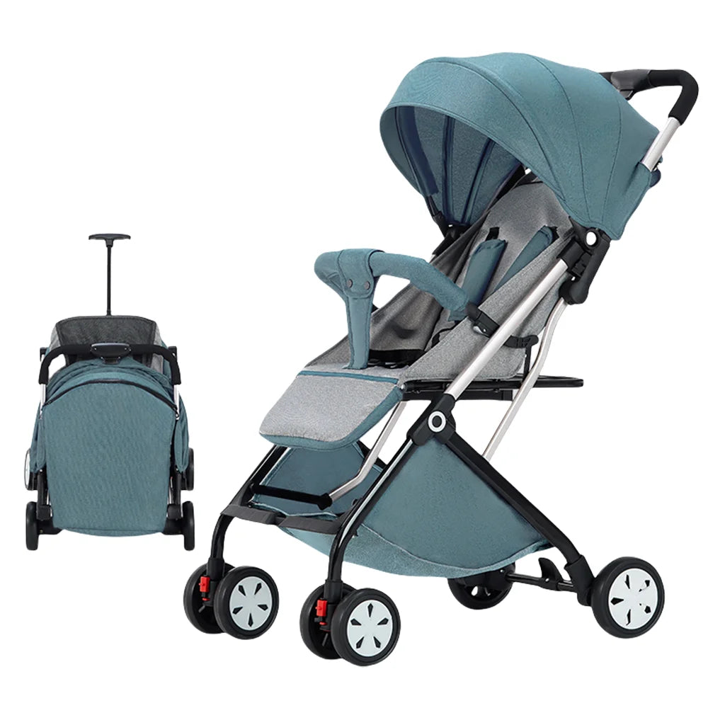 Lightweight Baby Stroller With Five Point Harness And Adjustable Backrest