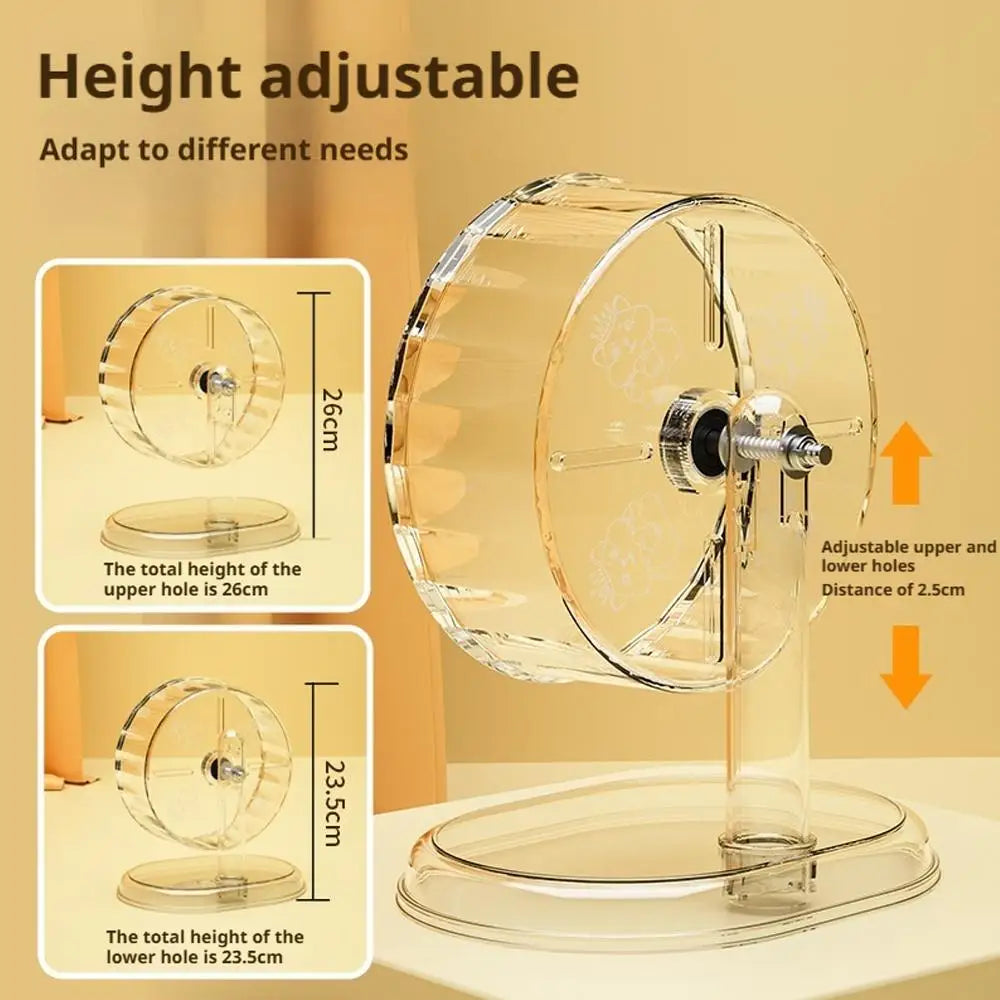Hamster Silent Running Wheel With Transparent Wide Bearing Design