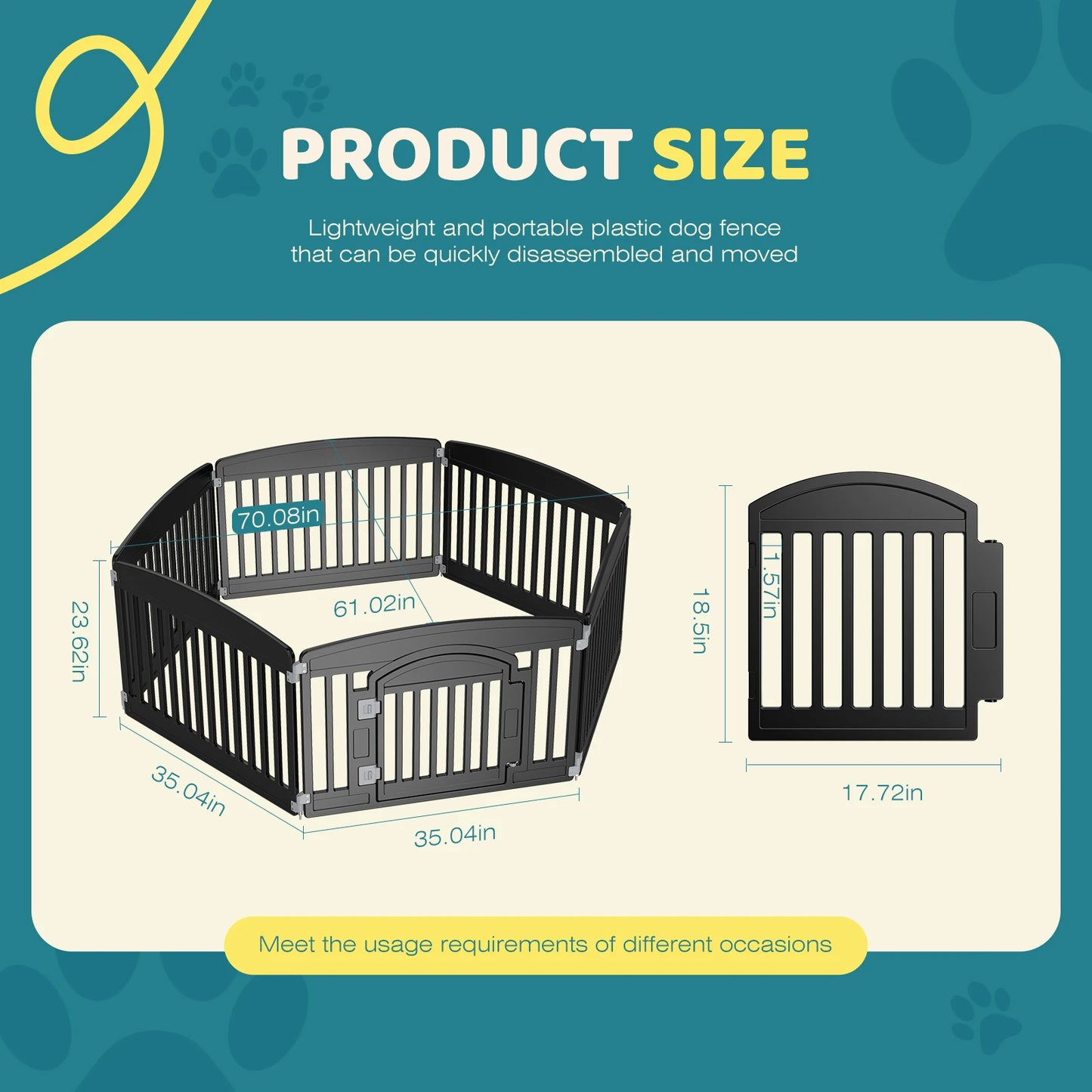 JHK Plastic Dog Playpen Portable Indoor Outdoor Expandable for Pets