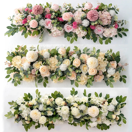 Luxury Rose Artificial Flower Row For Wedding Centerpiece Decor